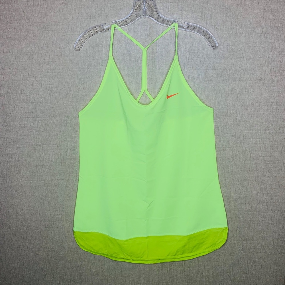 Nike Yellow athletic tank skinny razorback medium